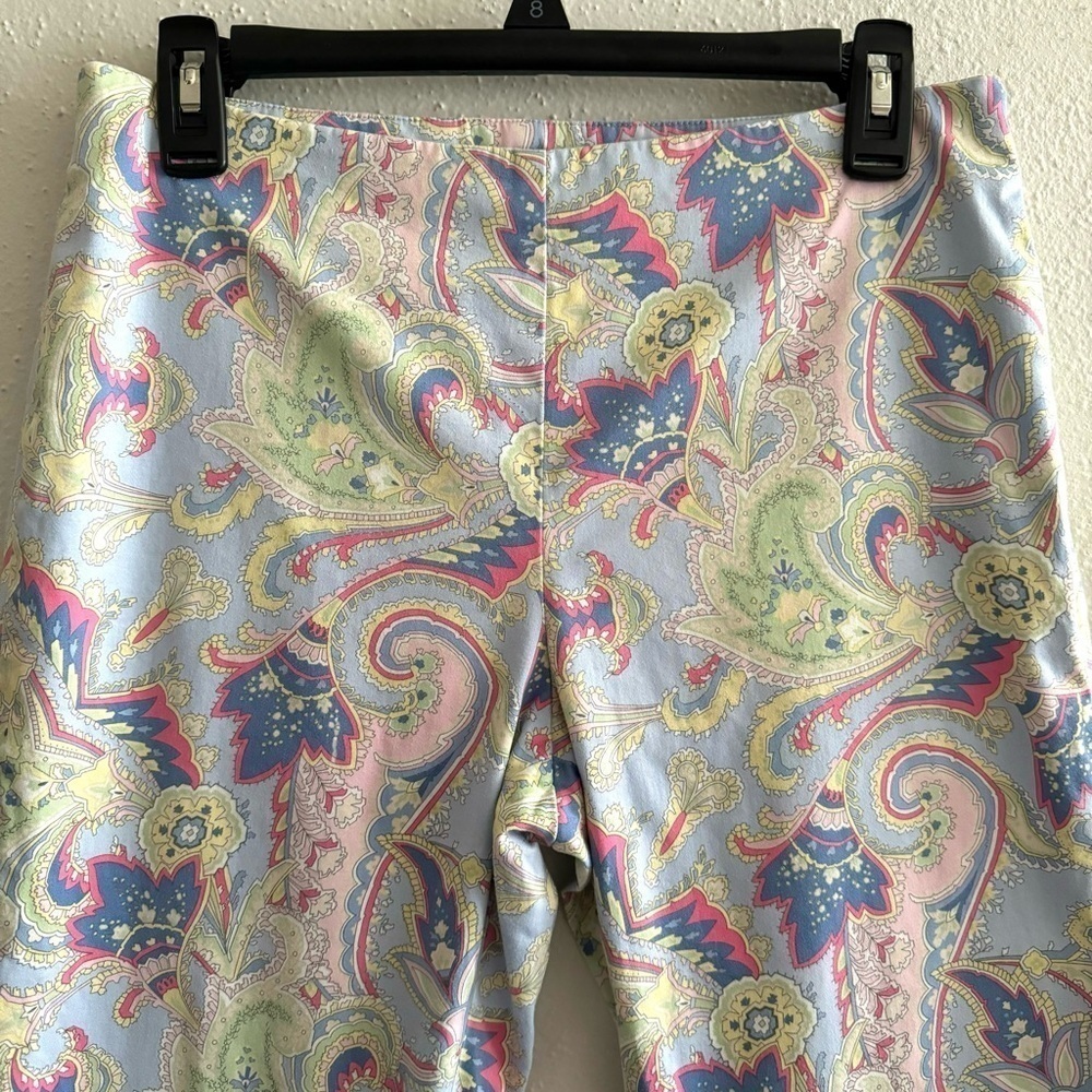 Lauren Ralph Lauren Pastel Paisley Capris - Light Blue, Pink, Green - Picture 2 of 5